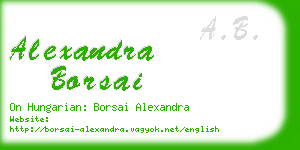 alexandra borsai business card